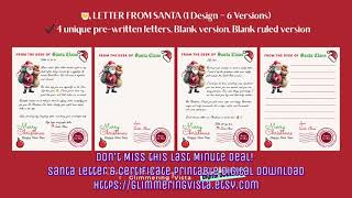 DON'T MISS! Last Minute Christmas Printable Bundle | Santa Letters & Certificate | Digital Download