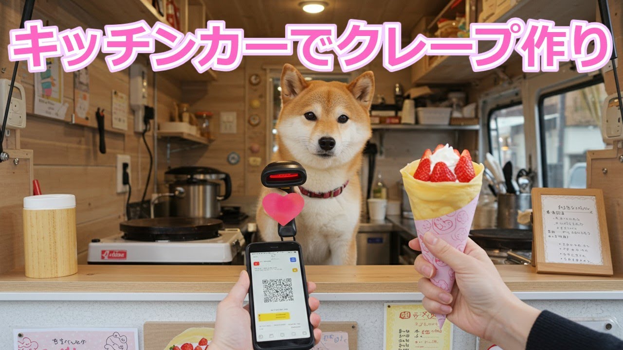 柴ちゃんが念願のクレープ屋をオープンしました。 #ai #aiクッキング #ai生成