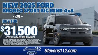 Stevens 112 Ford Bronco Sport Inventory Blowout!