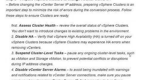 How to Change IP address for vCenter Server