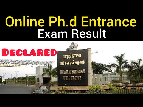 Ph.d online entrance exam result declared 2021 in Bharathidasan University