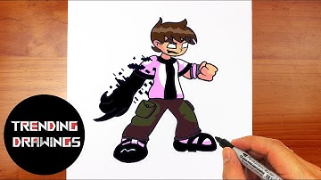 How To Draw FNF MOD Character - Pibby Ben Easy Step by Step