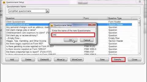 The Client Questionaire - CrossLink Professional Tax Software