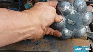 forging a metal rose with a fly-press