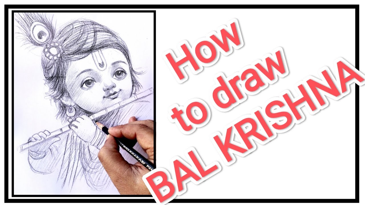 Learn BAL KRISHNA drawing | How to draw BAL KRISHNA #viral #art # ...