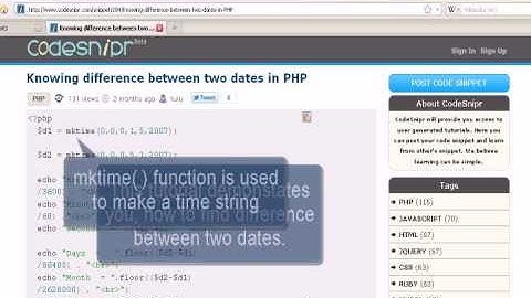 PHP tutorial :Knowing difference between two dates in PHP