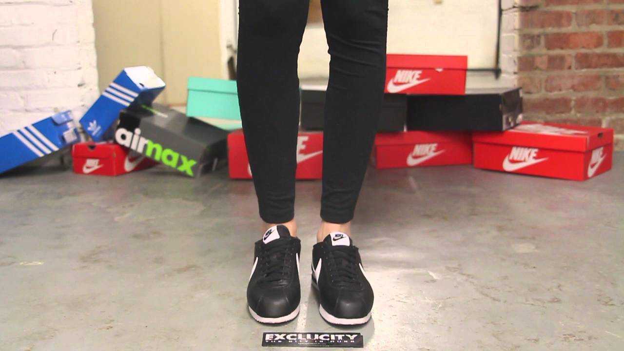 womens black nike cortez shoes