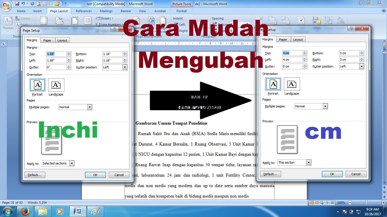 Margin 4433 Dalam Inci