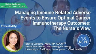 Managing Immune-Related Adverse Events | Free Online CME