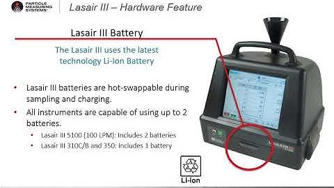 Lasair III Portable Particle Counter Li-Ion Battery Details