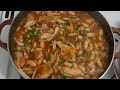 طريقة تحضير يخنة الفاصوليا البيضاء بالدجاج Lebanese White Beans With Chicken Stew Recipe 