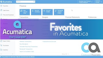 Favorites in Acumatica