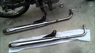 スーパーカブ カスタム(A-C50) 純正互換品マフラー(ステー/プロテクター付き) 交換