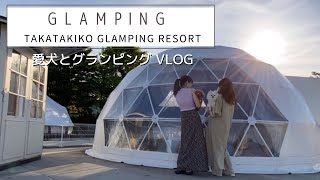 【Glamping Vlog】愛犬とはじめての廃校グランピング|高滝湖グランピングリゾート|ポメラニアン|トイプードル|ドームテント