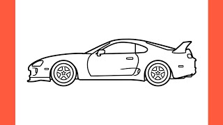 How to draw a TOYOTA SUPRA A80 easy / drawing toyota supra mk4 / IV rz jza80 1993 car step by step