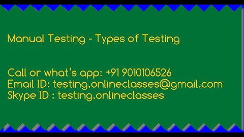 Manual Testing   Types of Testing- by Sunil Kumar