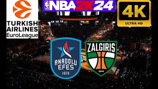 [TURKISH AIRLINES EUROLEAGUE 2023/2024] Anadolu Efes vs Zalgiris (SIMULACIÓN) NBA2K24