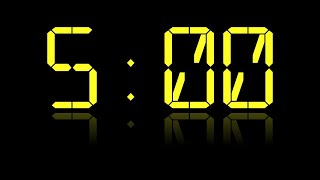 5:00 Timer | Bright Yellow LCD with Reflection
