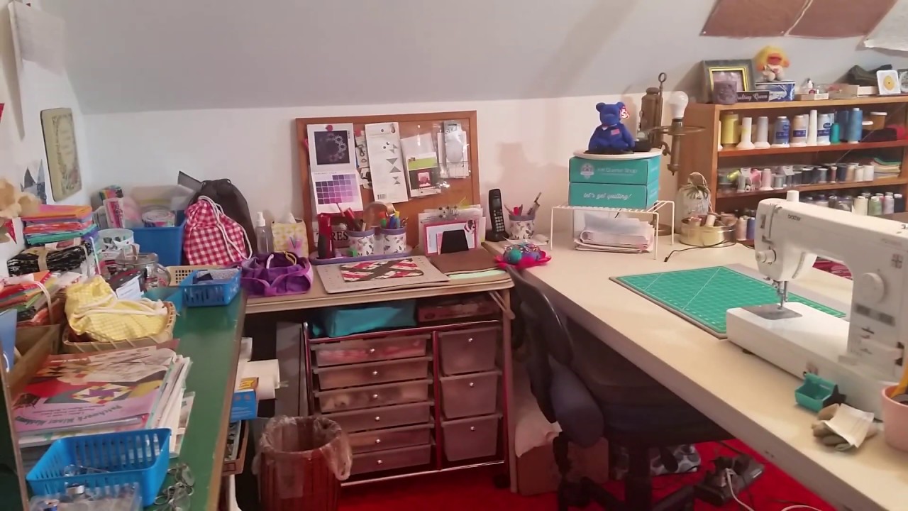 Sewing Room Tour #1. January 2020 Craft room/art room - YouTube