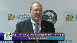 Post Hurricane Dorian Garbage Collection Update | Monday, Sept. 9, 2019
