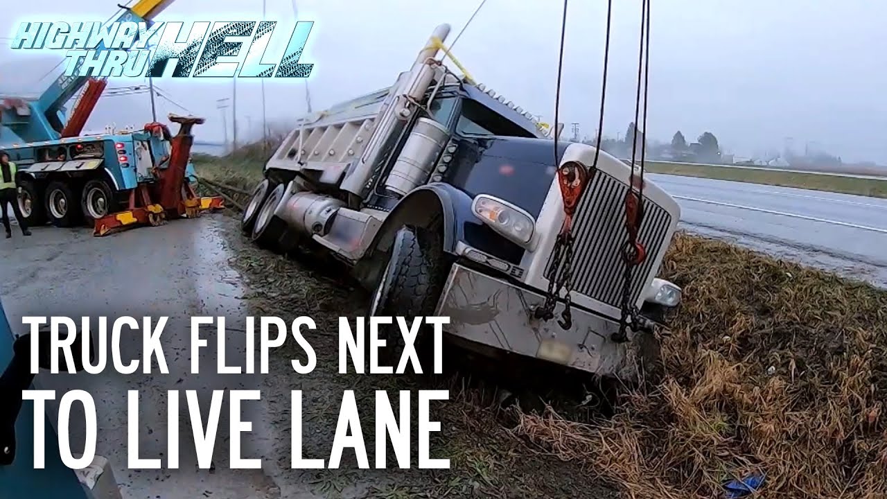 Wreck Extremely Close to The Live Lane | Highway Thru Hell - YouTube