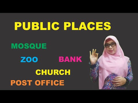 PUBLIC PLACES  BAHASA INGGRIS SD - ENGLISH VOCABULARY - Cara baca, Arti, Contoh, Latihan