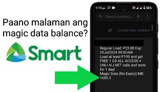 paano malaman ang data balance ng magic data sa Smart