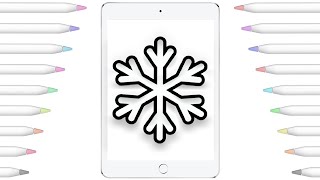 Snowflake - Coloring Pages | How To Color Draw | Apple Pencil Ipad