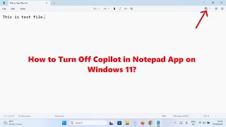 How to Turn Off Copilot in Notepad App  on Windows 11?