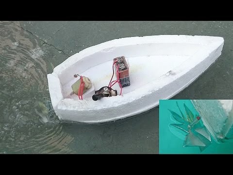 How to Make a Simple Electric Boat - Propeller inside 