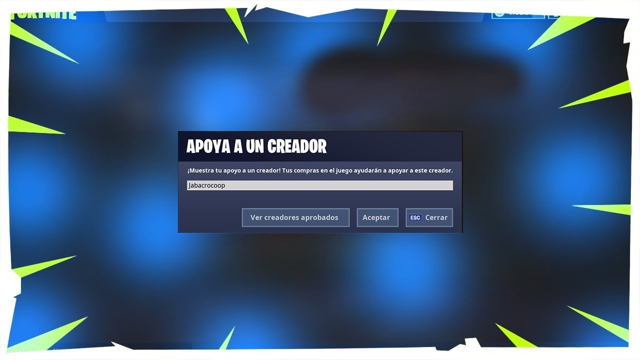 FORTNITE para que sirve APOYAR A UN CREADOR YouTube
