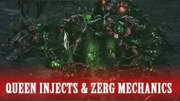 Starcraft 2: LOTV Zerg Tutorial (720 HD): BEST Queen Inject Method, Macro Tips, And Zerg Mechanics