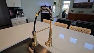 Gold Kitchen Faucet Upgrade: QFN Classic Spring Pull-Down Faucet Review!