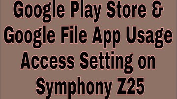 Google Play Store & Google File App Usage Access Setting on Symphony Z25