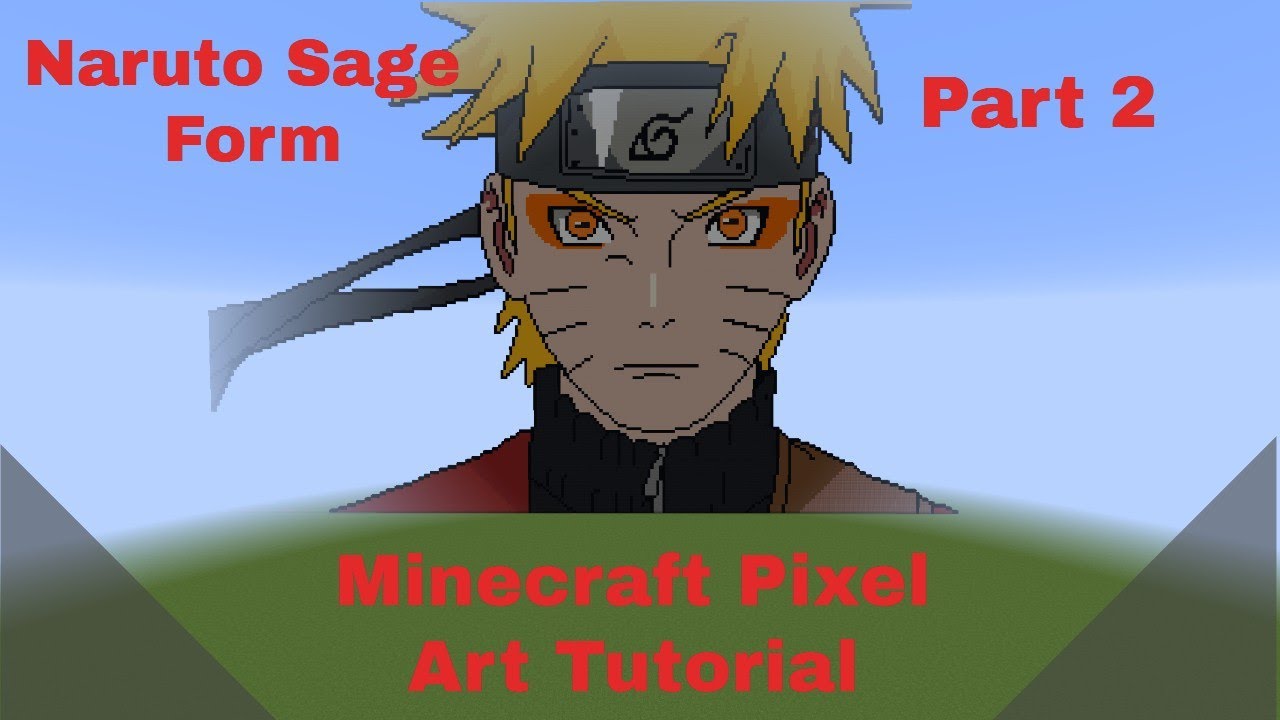 Minecraft Pixel Art Tutorial - Naruto Sage Form Part 2 - YouTube