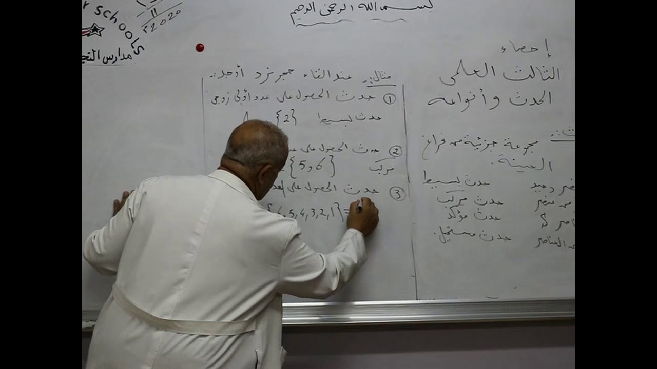 مادة الاحصاء للصف الثالث الثانوي العلمي  /  درس الحدث وأنواعه