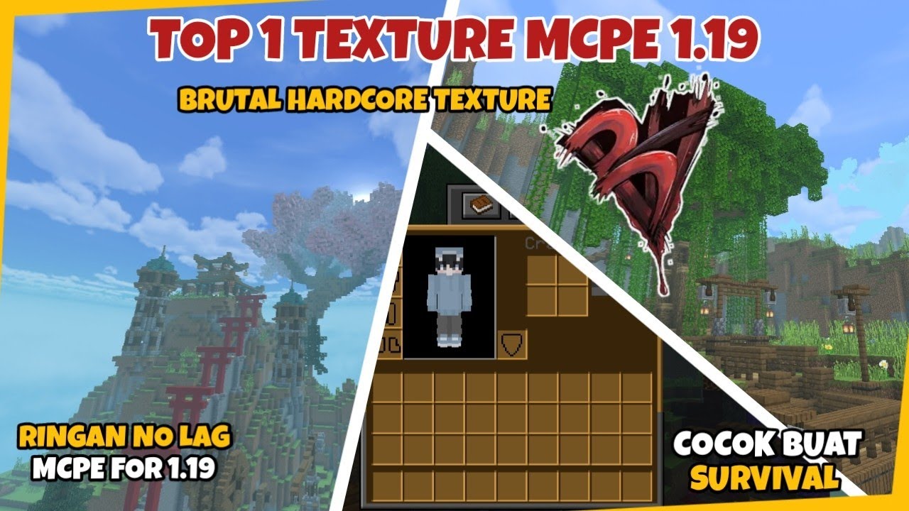 AKHIRNYA TOP 1 TEXTURE PACK MCPE 1.19 BRUTAL HARD CORE TEXTURE PACK ...