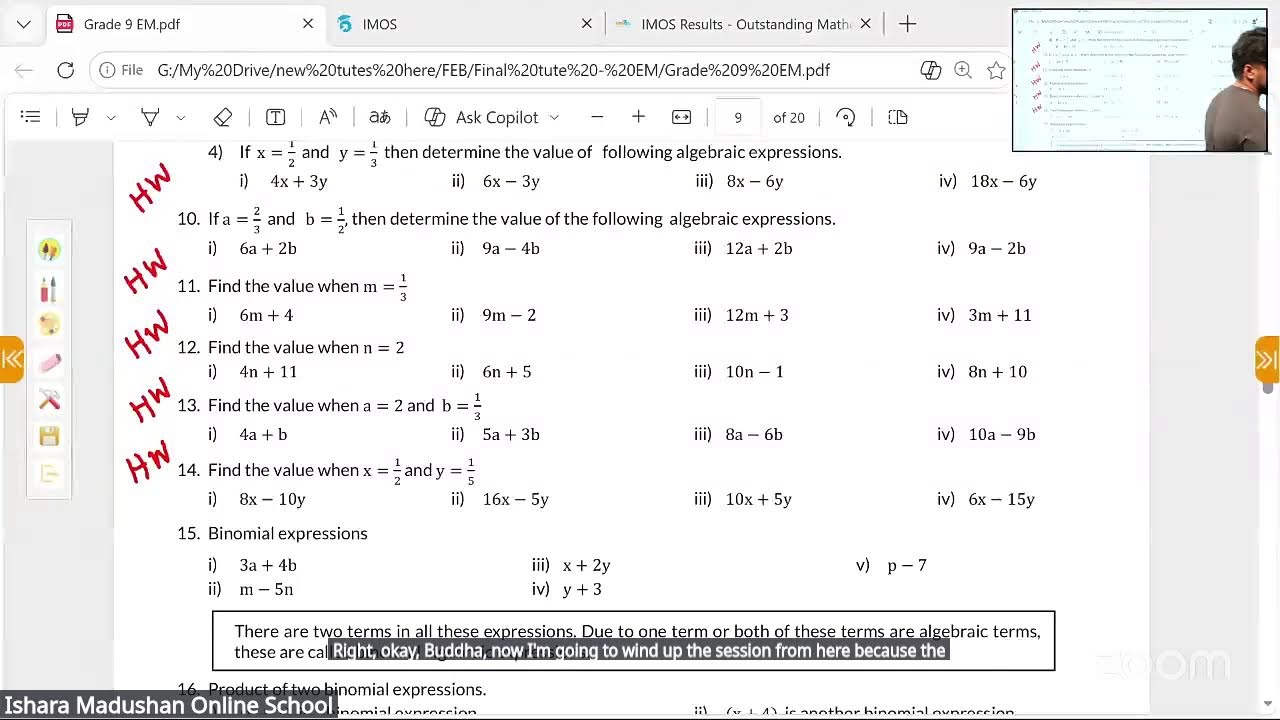 Grade 09 | Unit 05 | Algebraic Expressions | Day 01 | 2026 2 28