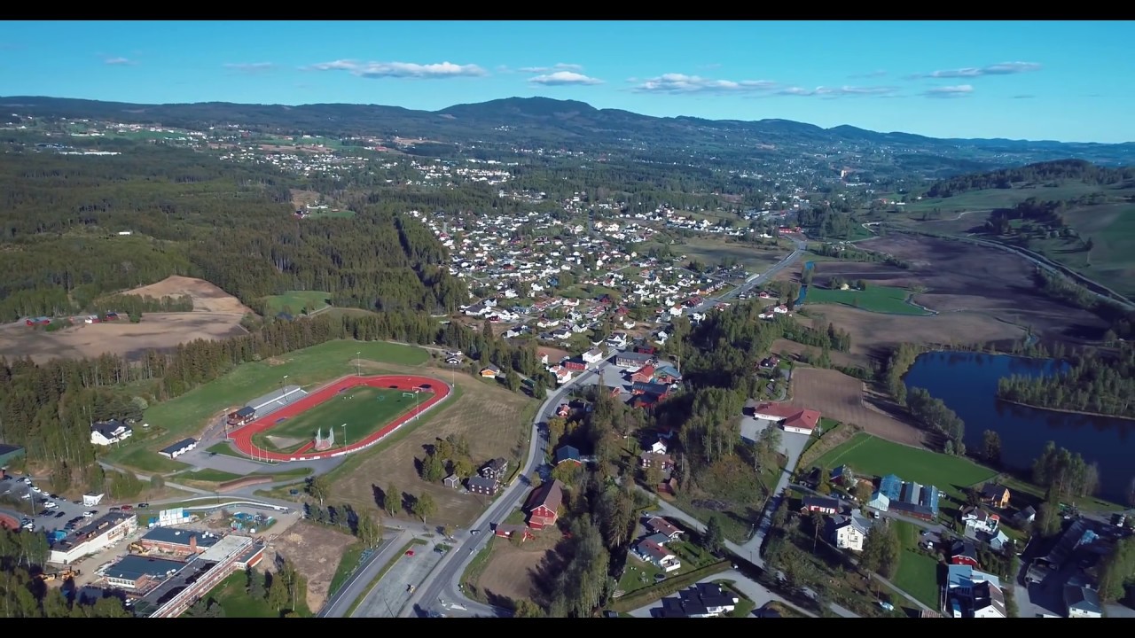 Brandbu Hadeland Norway with drone in 4K 60fps