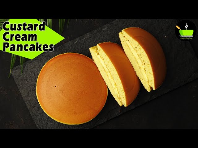 Custard Cream Pancake Recipe | Japanese Custard Pancakes | Dorayaki | Japanese Sweet-Filled Pancakes | She Cooks