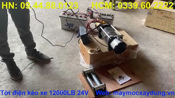 Tời điện 24V 12000LB với tải trọng kéo 5.4 tấn, nâng 1 tấn đảm bảo kéo đủ tải 100%