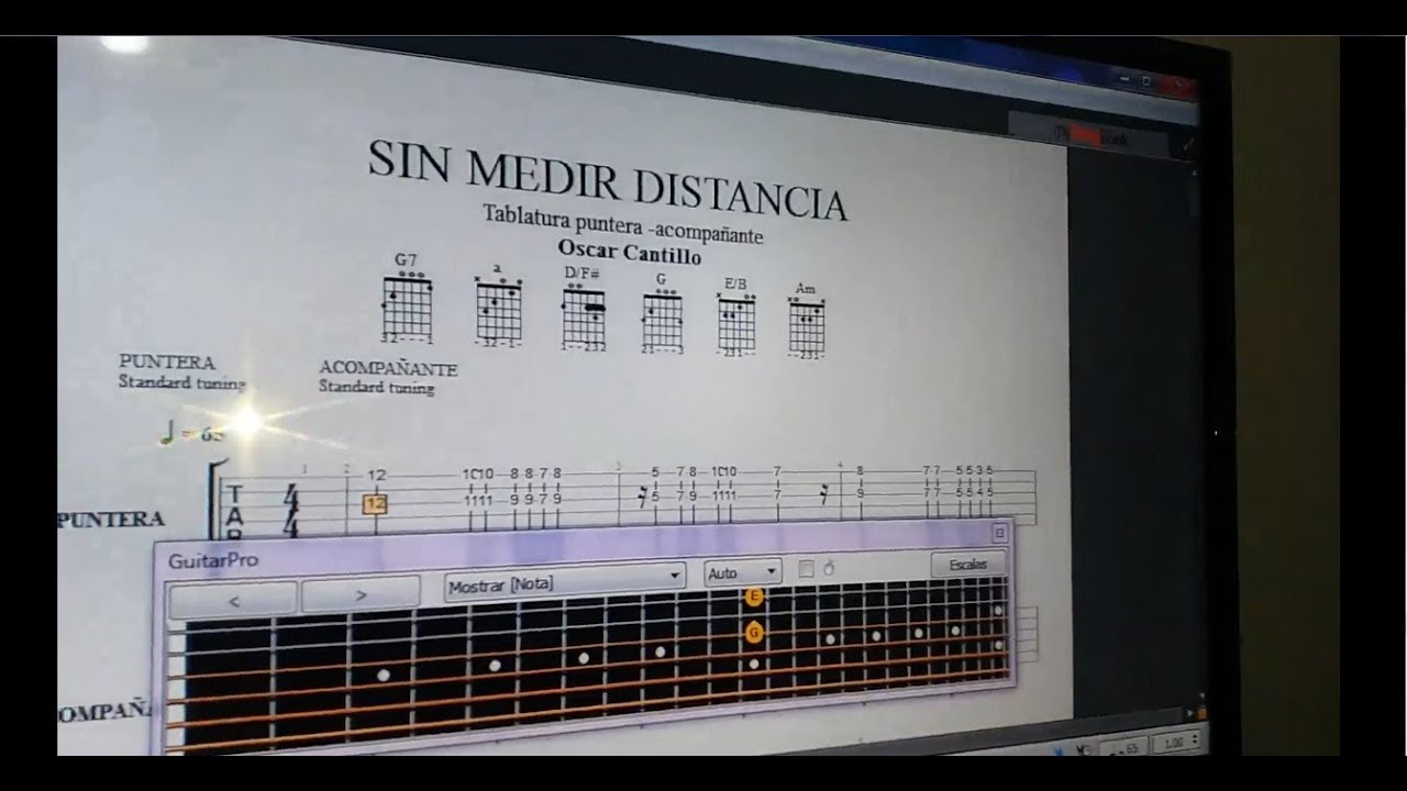 Sin Medir distancia tablatura puntera-acompañante - YouTube