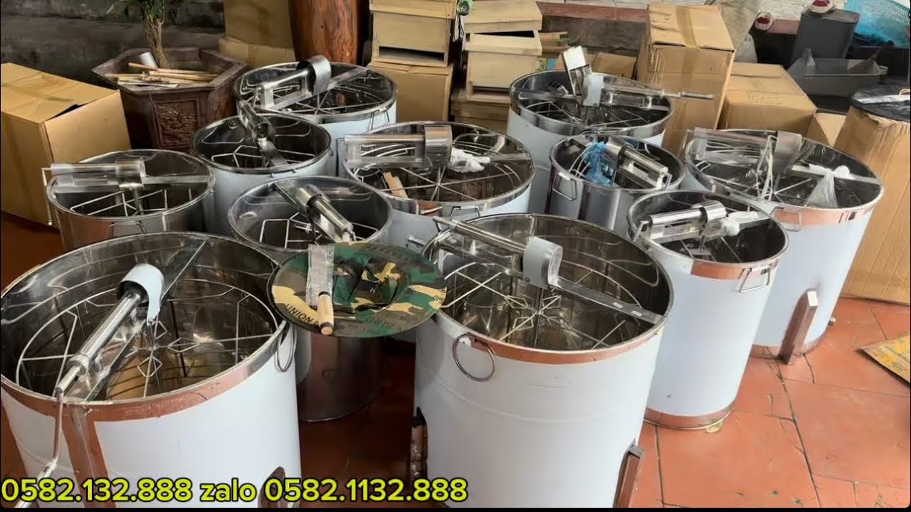 THÙNG QUAY MẬT ONG NỘI INOX 4 Cầu 3 CẦU 6 CẦU VÀO MÙA MẬT 