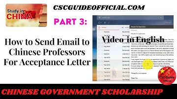 How to Send Email to Chinese Professors For Acceptance Letter || Episode 3 || In English