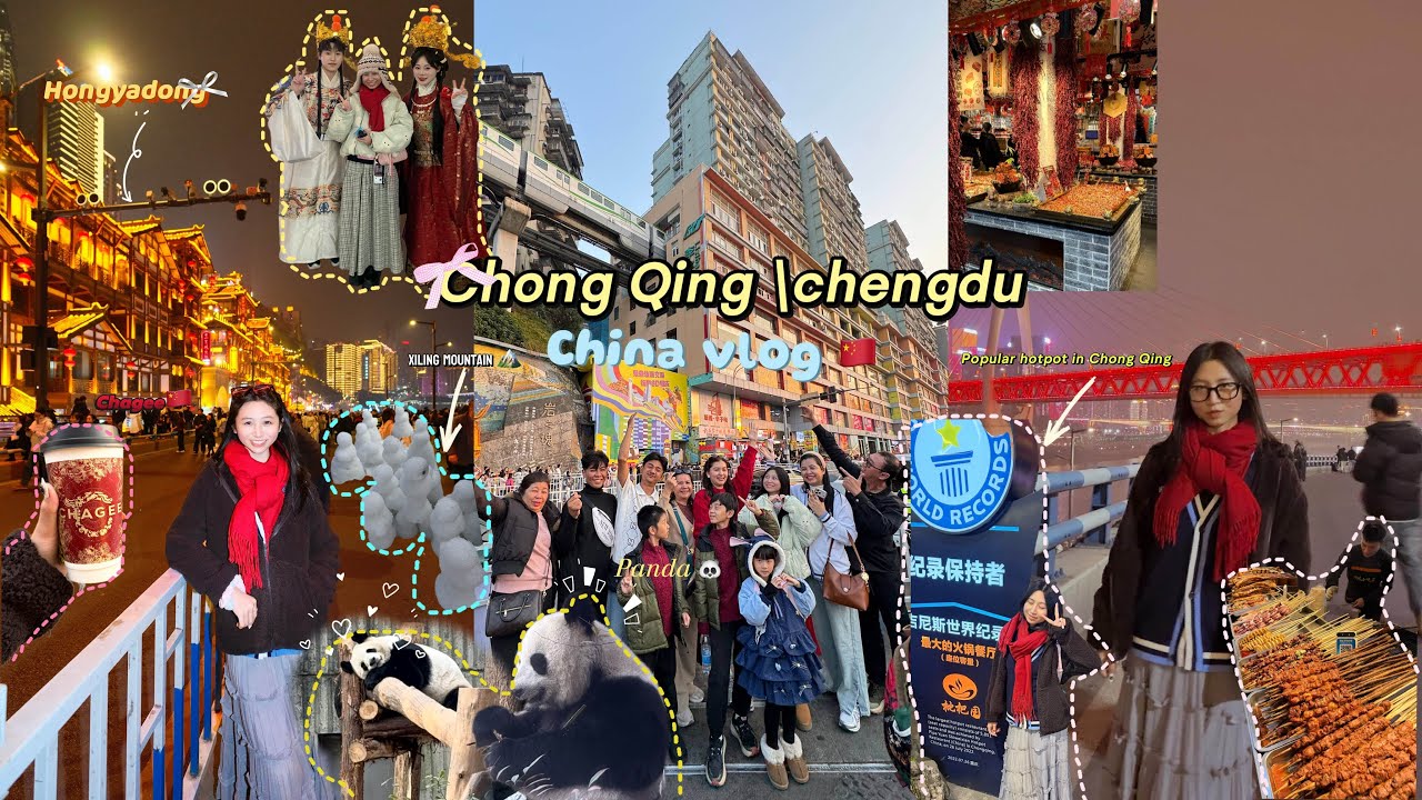Spent 4days in chhingqing/chengdu with me 🍮🥄 ˚₊‧hongyadong/xiling 🏔️/panda popular hotpot 🇨🇳🍜