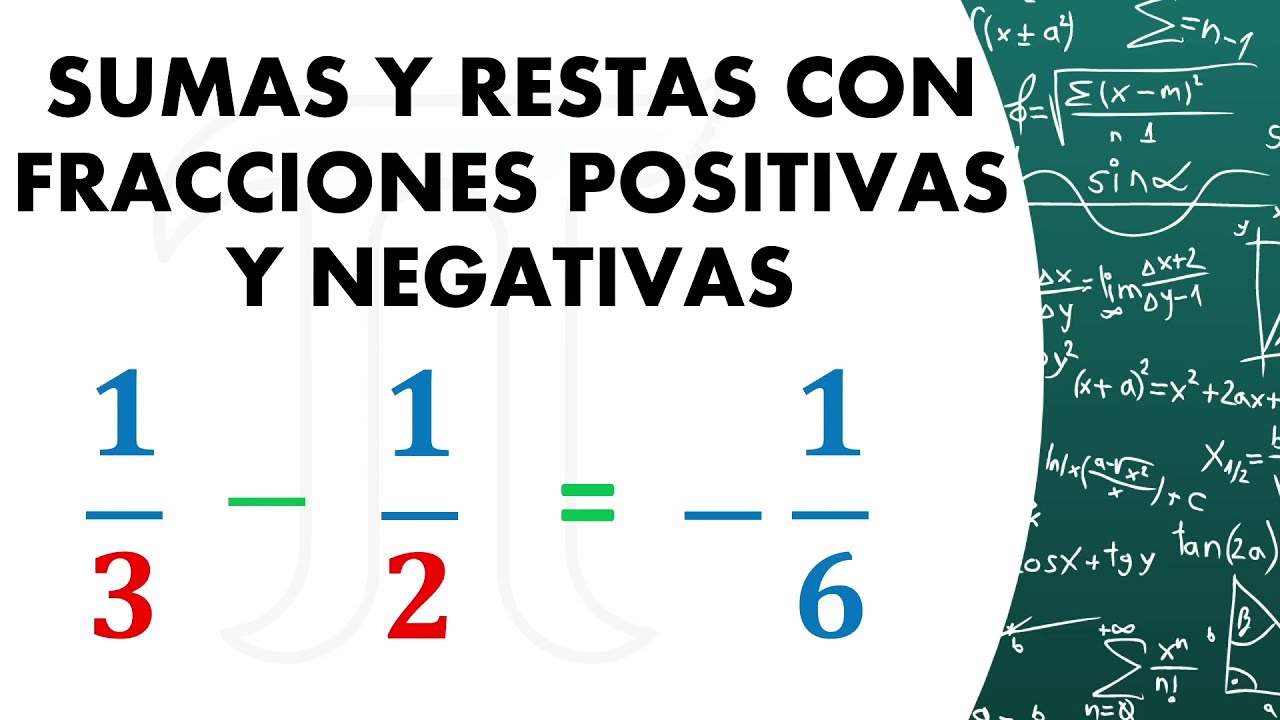 Suma y resta de fracciones positivas y negativas - primero de