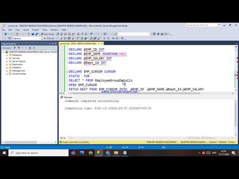 86.STATIC CURSOR IN CURSORS IN SQL - TELUGU