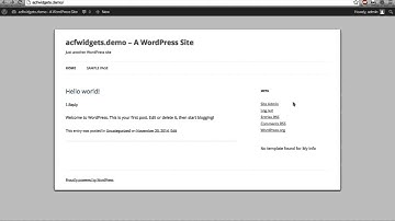 ACF Widgets Plugin Demo