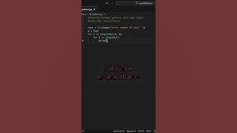 #python Print Inverted Pyramid of Numbers in python #shorts #youtubeshorts #coding #python