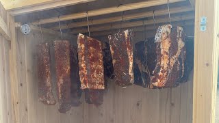 Cold Smoking Meats in my homemade smokehouse. Smoked meats or Suho Meso.